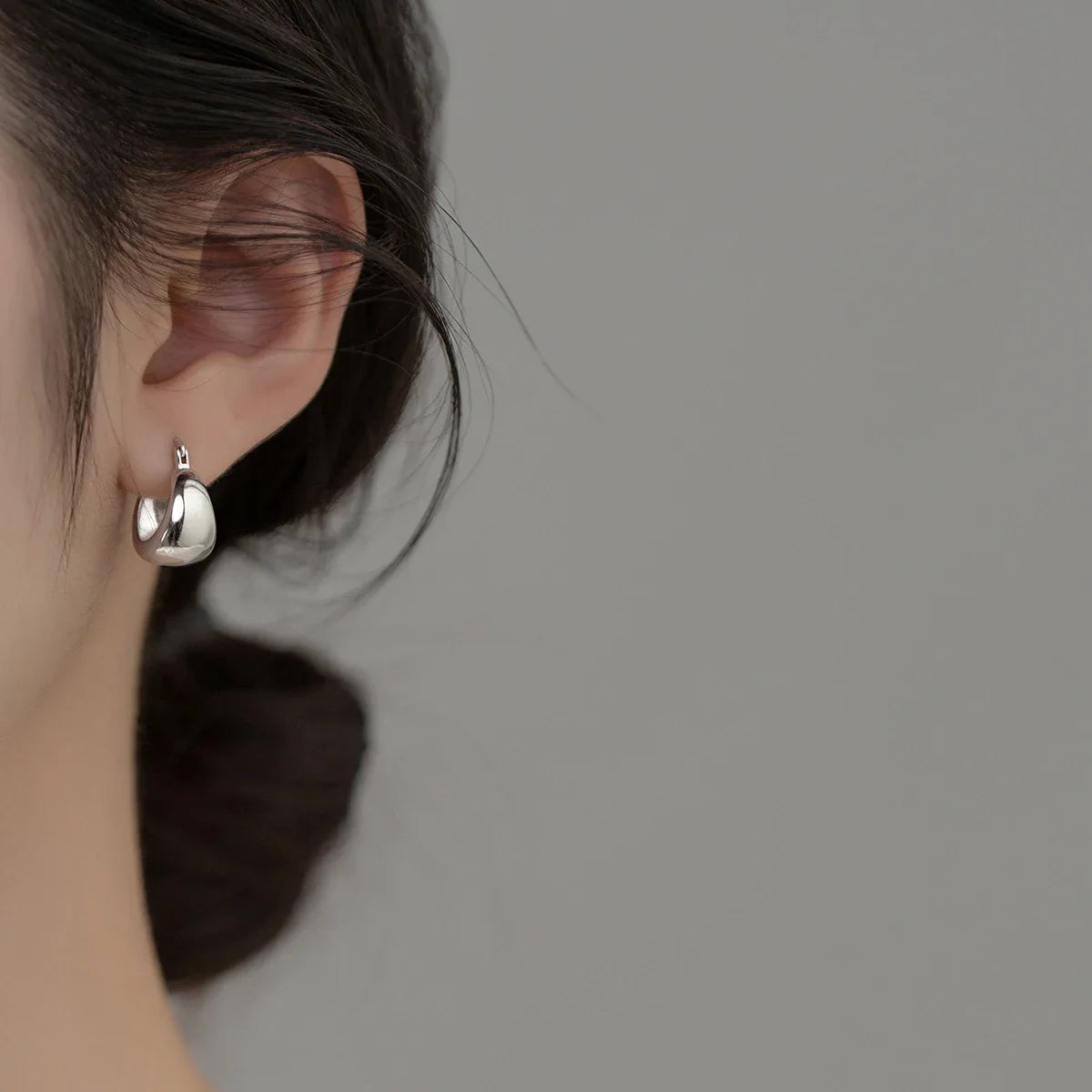 925 Sterling Silber Runde Einfache Glatte Ohr Schnallen Kreis Creolen Für Frauen