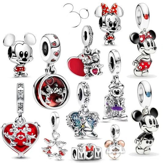 Charm 925 Silber Mickey & Minnie, Ratatouille und andere Charaktere Passend für Pandora Armband