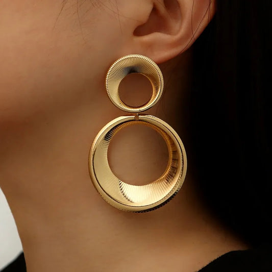 Vintage Gold Irregular Flower Earrings for Women