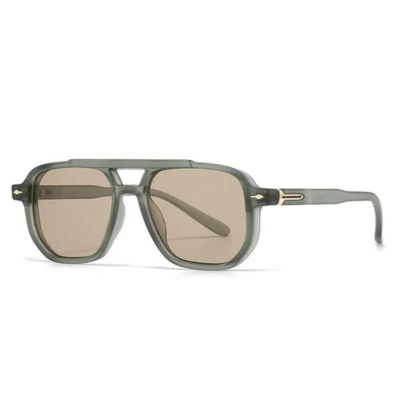 Retro Double Bridges Square Sunglasses Shades