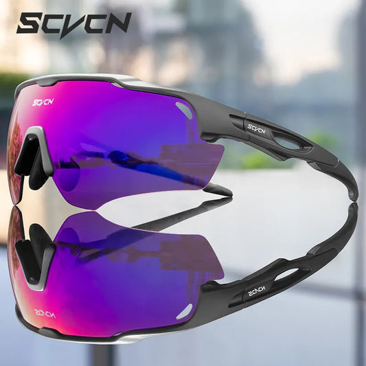 SCVCN Radfahren Sonnenbrillen Männer Frauen MTB Fahrrad Brille UV400 Polarisierte Angeln Protezione Eyewear Photochrome Bike Goggles