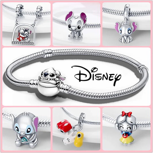 Disney Charms Silver 925 Lilo and Stitch Series Fits for Pandora Bracelet
