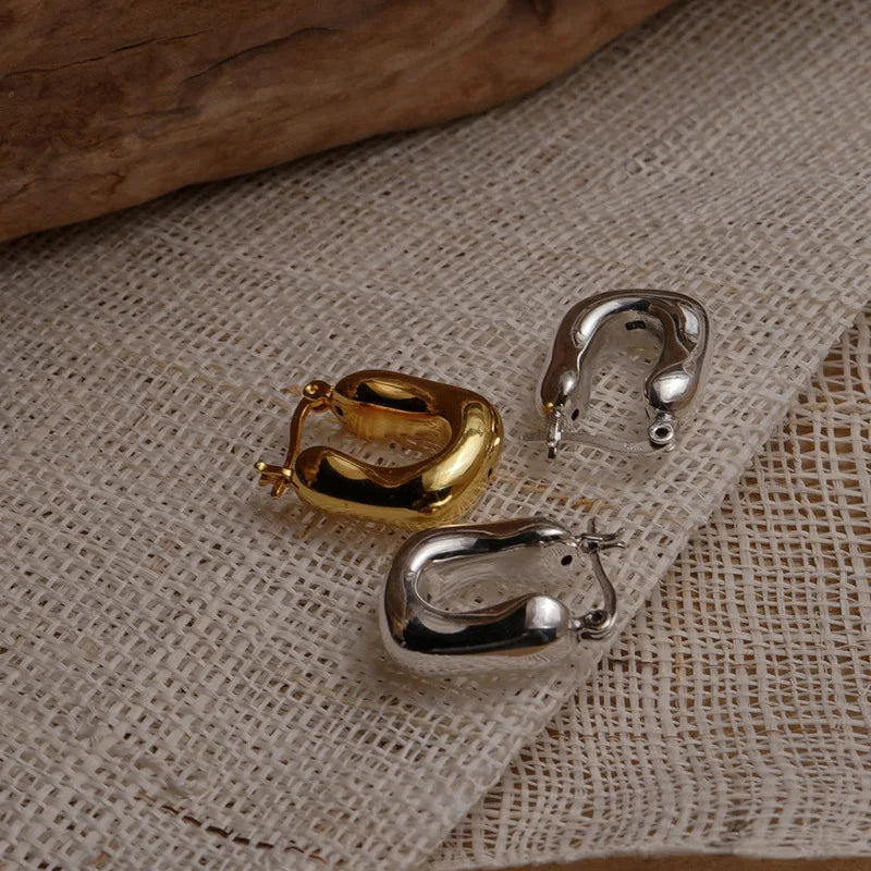 Korean Metal Round Hoop Earrings