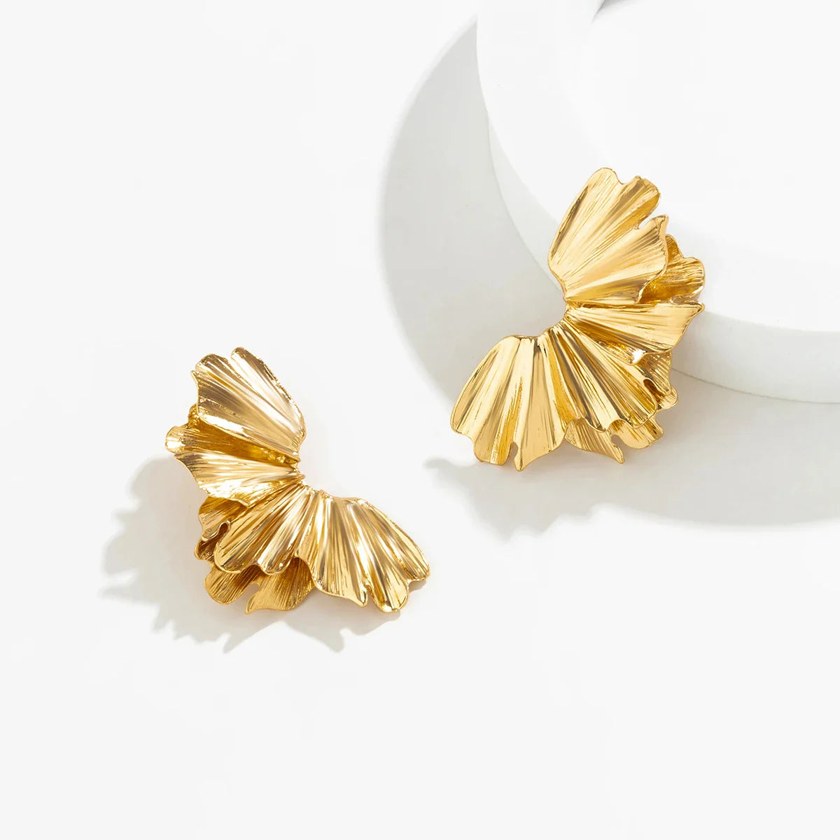 Simple French Petal Stud Earrings