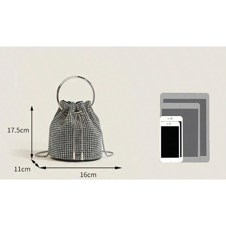 Shiny Crystal Clutch purse bucket Shoulder bag rhinestone Handmade purses and handbags luxury Designer Evening clutch Bag Purse