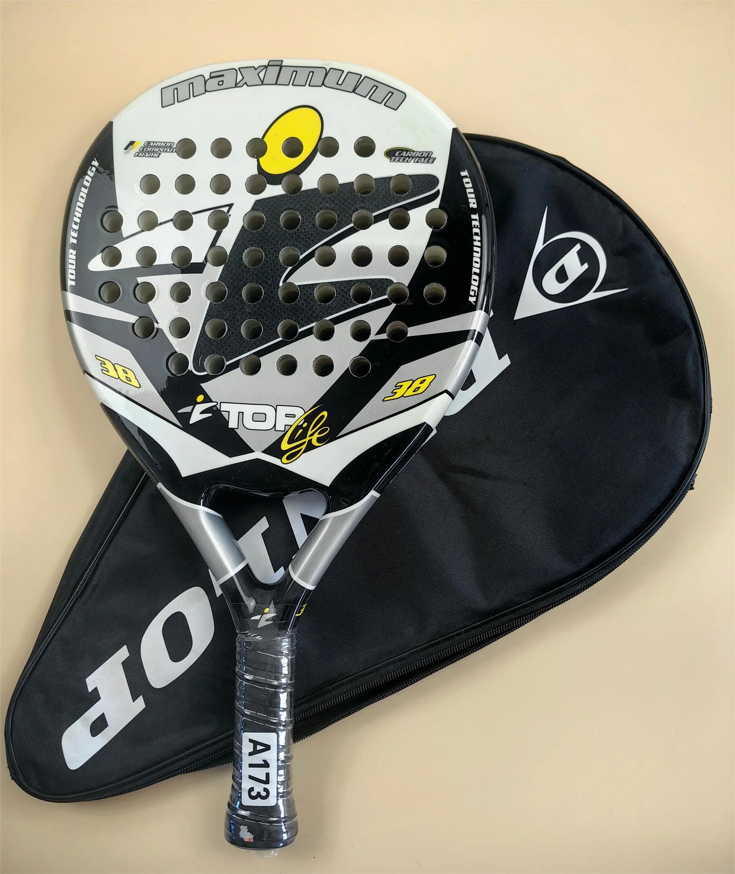 Racket Tennis Carbon Fiber Soft EVA V300 with Padle Bag Cover