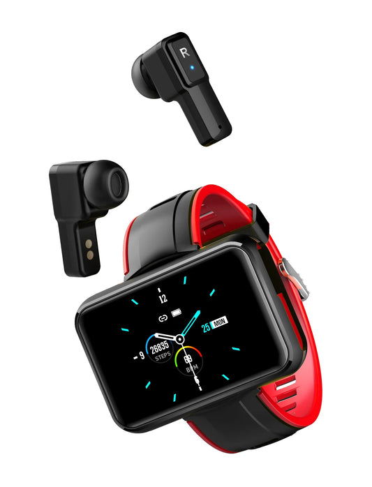 T91 Smart Watch 2 in 1 TWS Senza fili Ohrhörer 1,4" Bluetooth Anruf AI Chat Sport Smartwatch