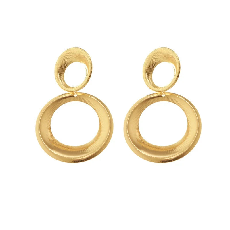 Vintage Gold Irregular Flower Earrings for Women