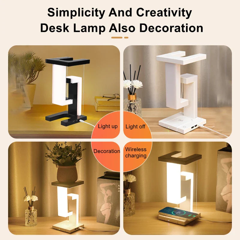 Novelty floating Touch lamp with wireless charger