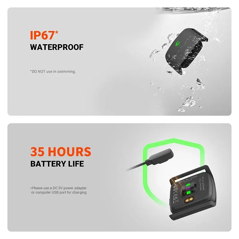 Cardiofrequenzimetro da braccio COOSPO HW9 con zone di frequenza cardiaca/calorie e sensore HRM per il fitness