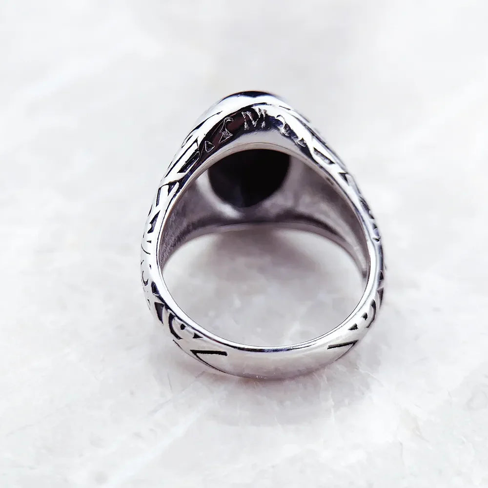 Nero Oval Signet Ring Europe Style Fine Jewelry For Women Men Summer Brand New Vintage 925 Sterling Silver Gift