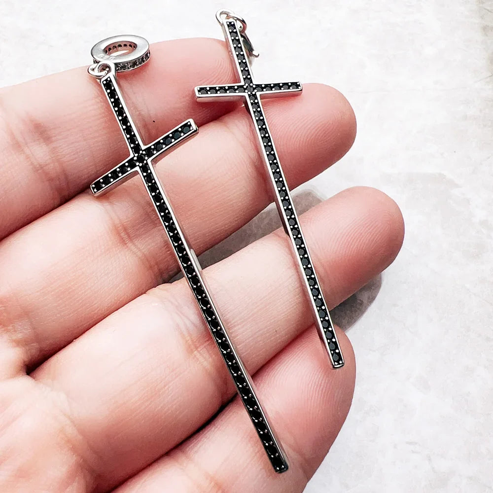 Nero Cross Charm Pendant Brand New Fine Women Men Jewelry 925 Sterling Silver Vintage Faith Gift