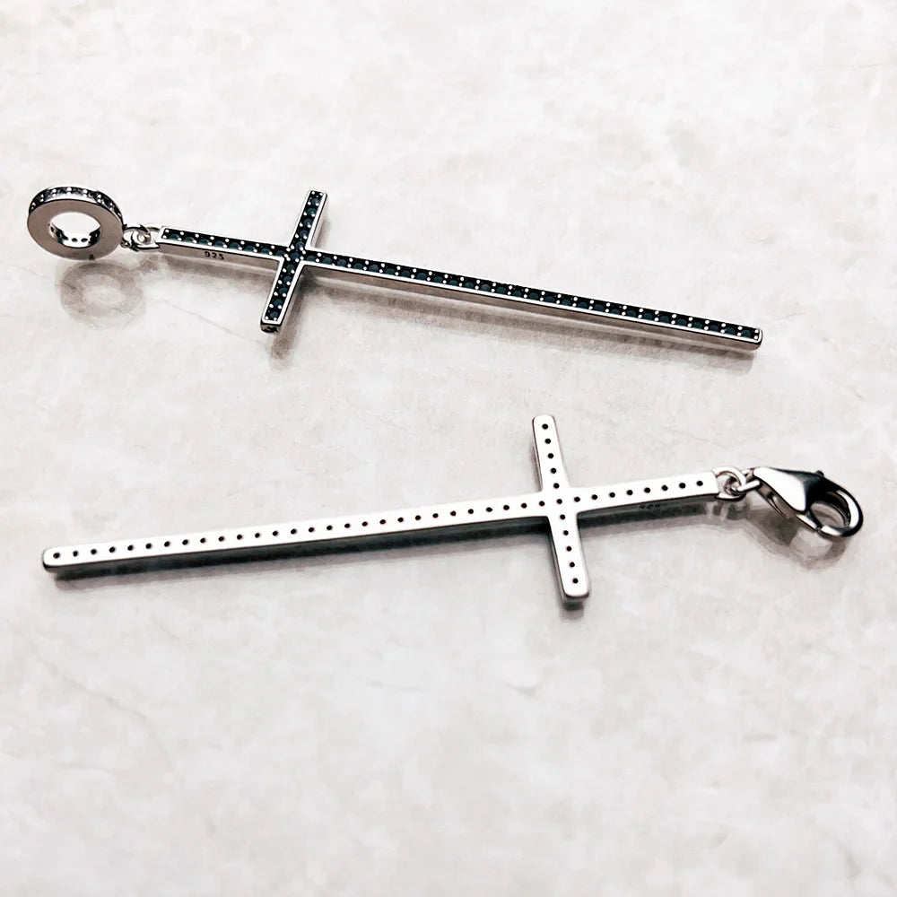 Nero Cross Charm Pendant Brand New Fine Women Men Jewelry 925 Sterling Silver Vintage Faith Gift