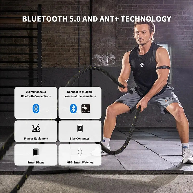 Cardiofrequenzimetro da braccio COOSPO HW9 con zone di frequenza cardiaca/calorie e sensore HRM per il fitness