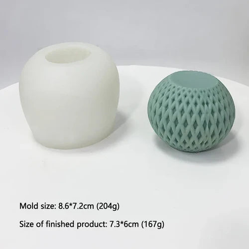 3D Striated Sphere Silicone Candle