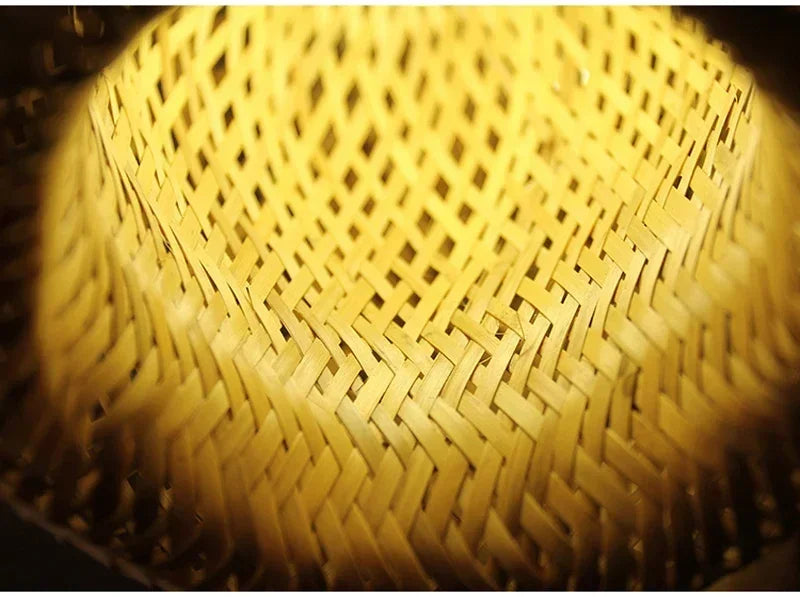 Bamboo Pendant Lamp Hand Knitted