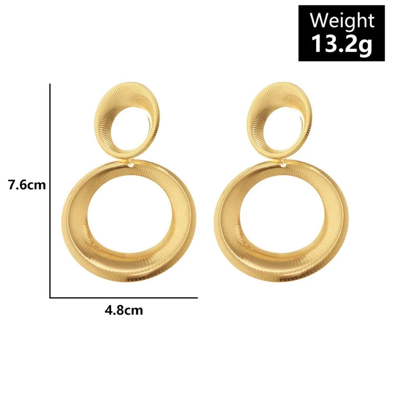 Vintage Gold Irregular Flower Earrings for Women