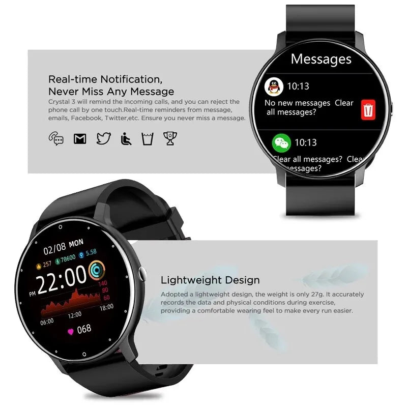 Sport-Smartwatch plus Ohrhörer für Android und iOS