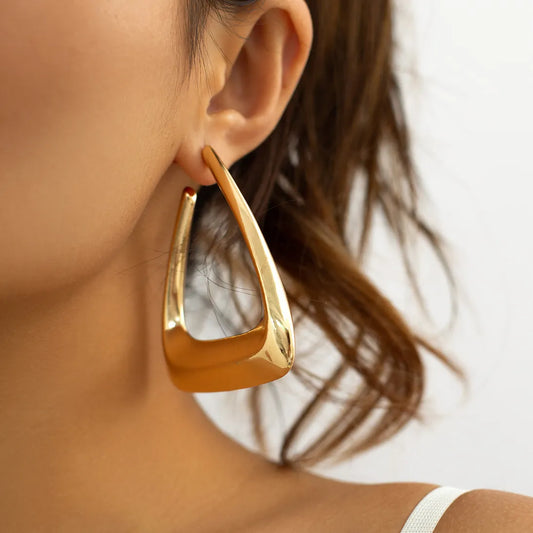 Large Triangle Hoop Earrings