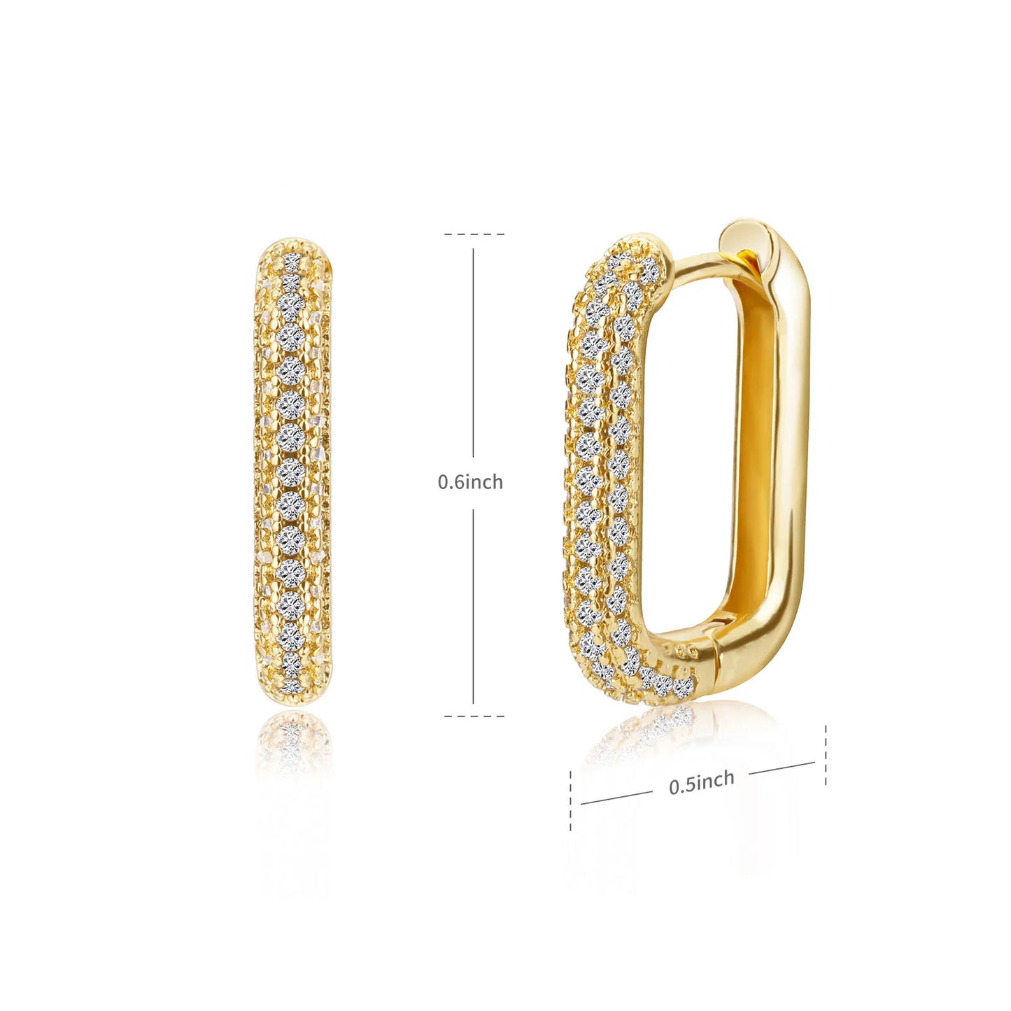 Square Circle Hoop Earrings