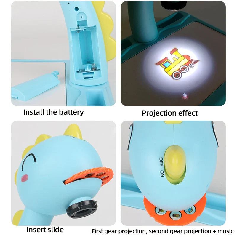 Tavolo da pittura educativo Montessori con proiettore a LED