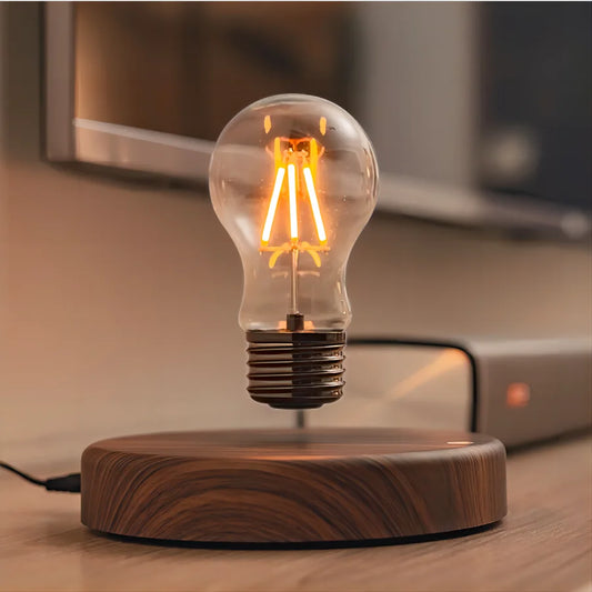 Magnetschwebelampe aus Glas mit LED-Glühbirne