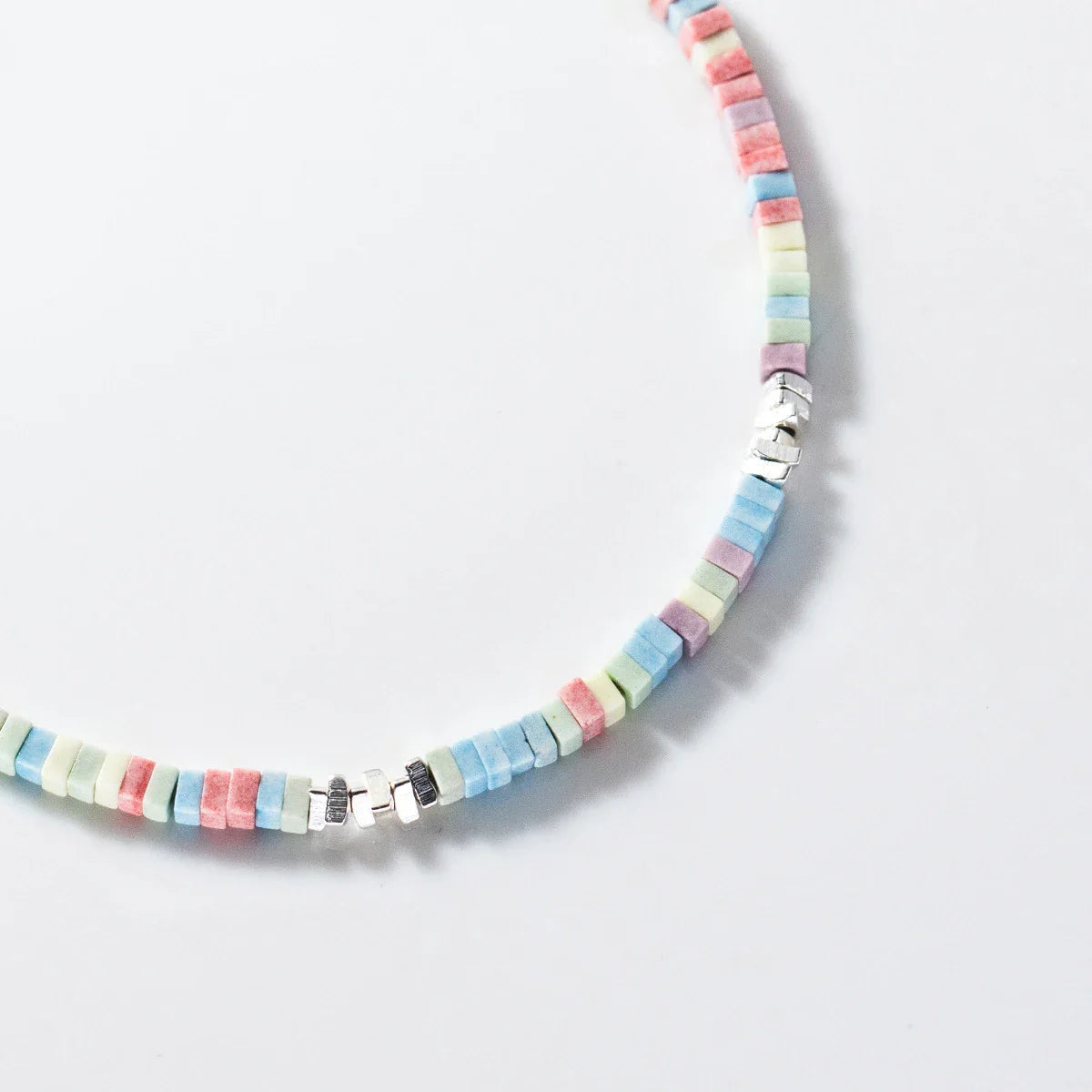 925 Sterling Silber Punk Bunte Quadratische Kette Armband Regenbogen Colo