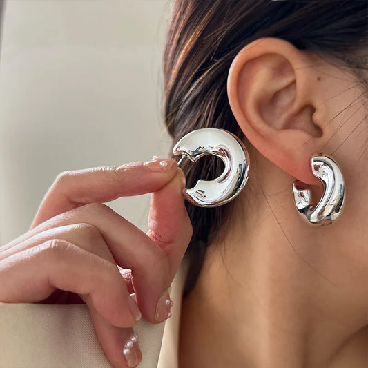 C-förmige unregelmäßige Ohrringe im europäischen und amerikanischen Stil, personalisierte Mode-Ohrstecker für Damen und Mädchen, Reise- und Hochzeitszubehör