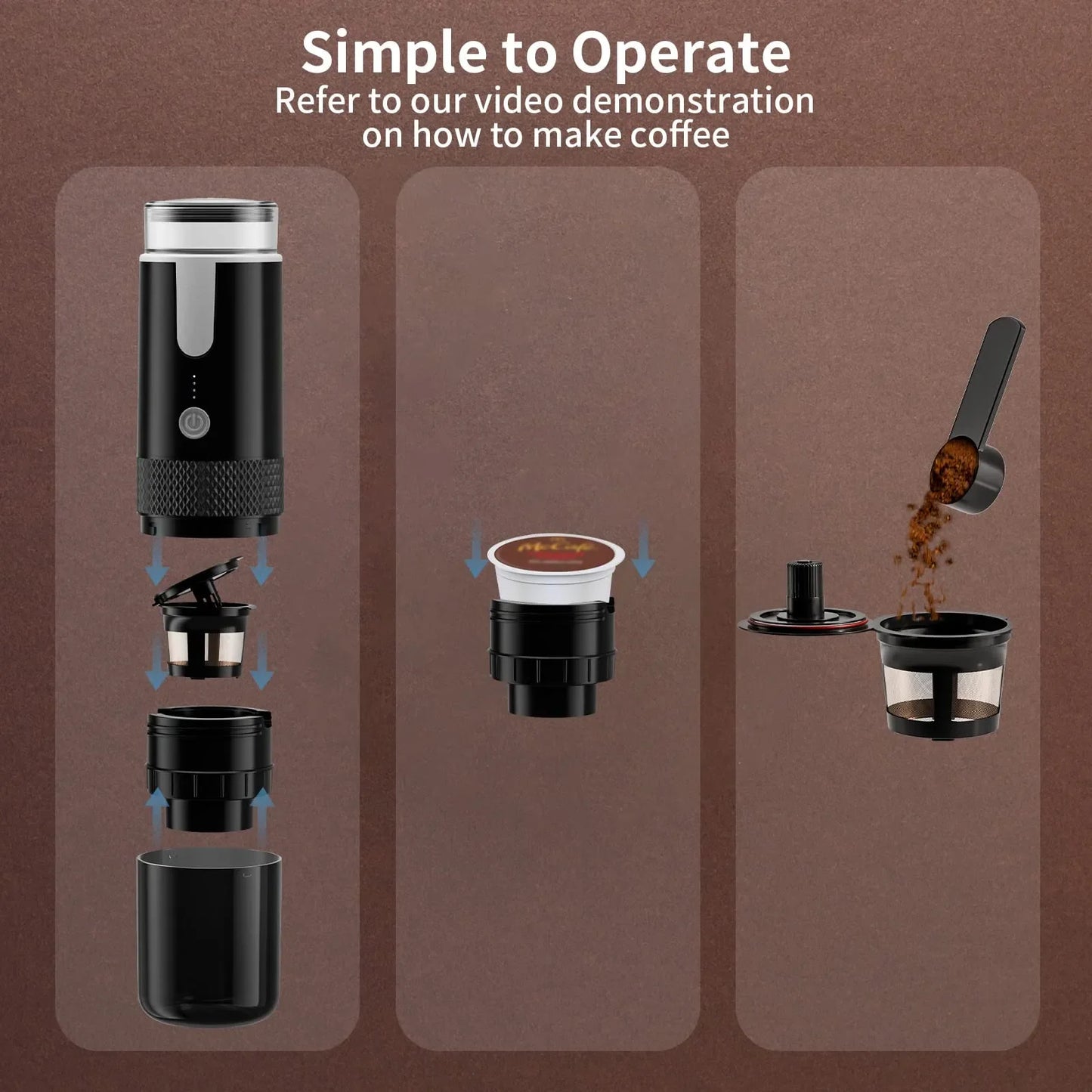 Nuova macchina per il caffè 2023, macchina per caffè macinato elettrica, macchina per caffè portatile, adatta per caffè in polvere e capsule di caffè