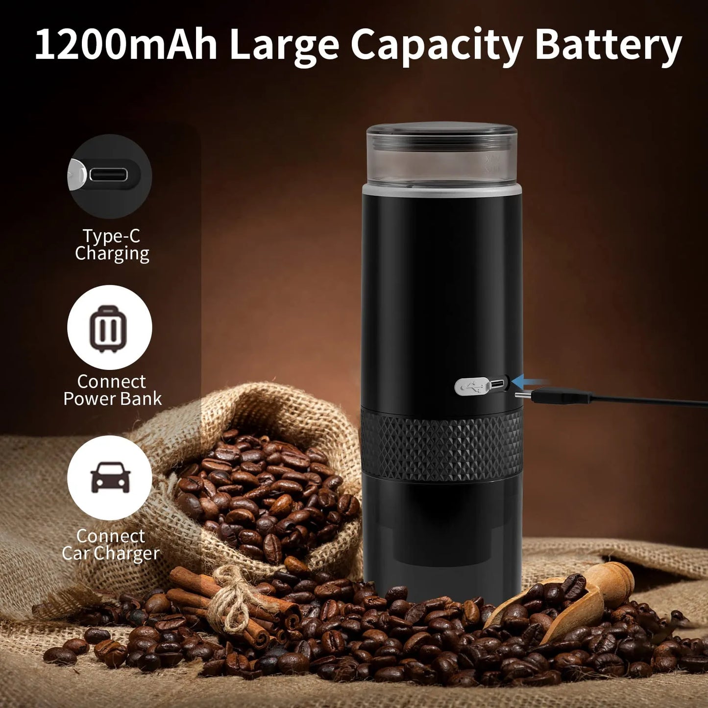 Nuova macchina per il caffè 2023, macchina per caffè macinato elettrica, macchina per caffè portatile, adatta per caffè in polvere e capsule di caffè