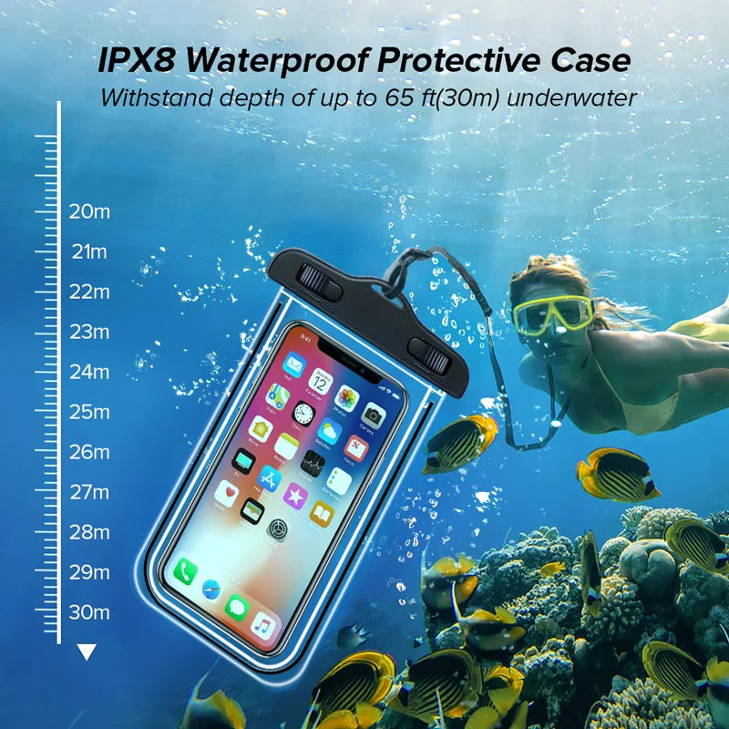 Schwimmtaschen Wasserdichte Telefonhülle Wasserdichte Tasche Handytasche PV-Abdeckung für iPhone 12 Pro