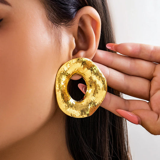 Exaggerated Large Circle Stud Earring Women
