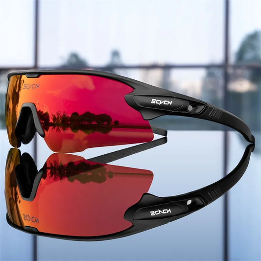 SCVCN Mountainbike-Brille Sport Herren Sonnenbrille Photochrome Fahrradbrille MTB Straßenlauf UV400 Protezione Eyewear