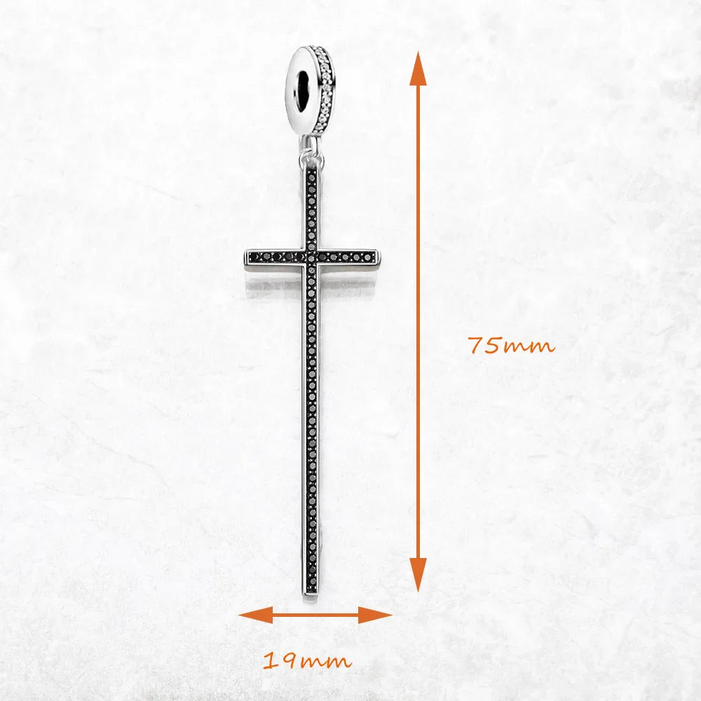 Nero Cross Charm Pendant Brand New Fine Women Men Jewelry 925 Sterling Silver Vintage Faith Gift