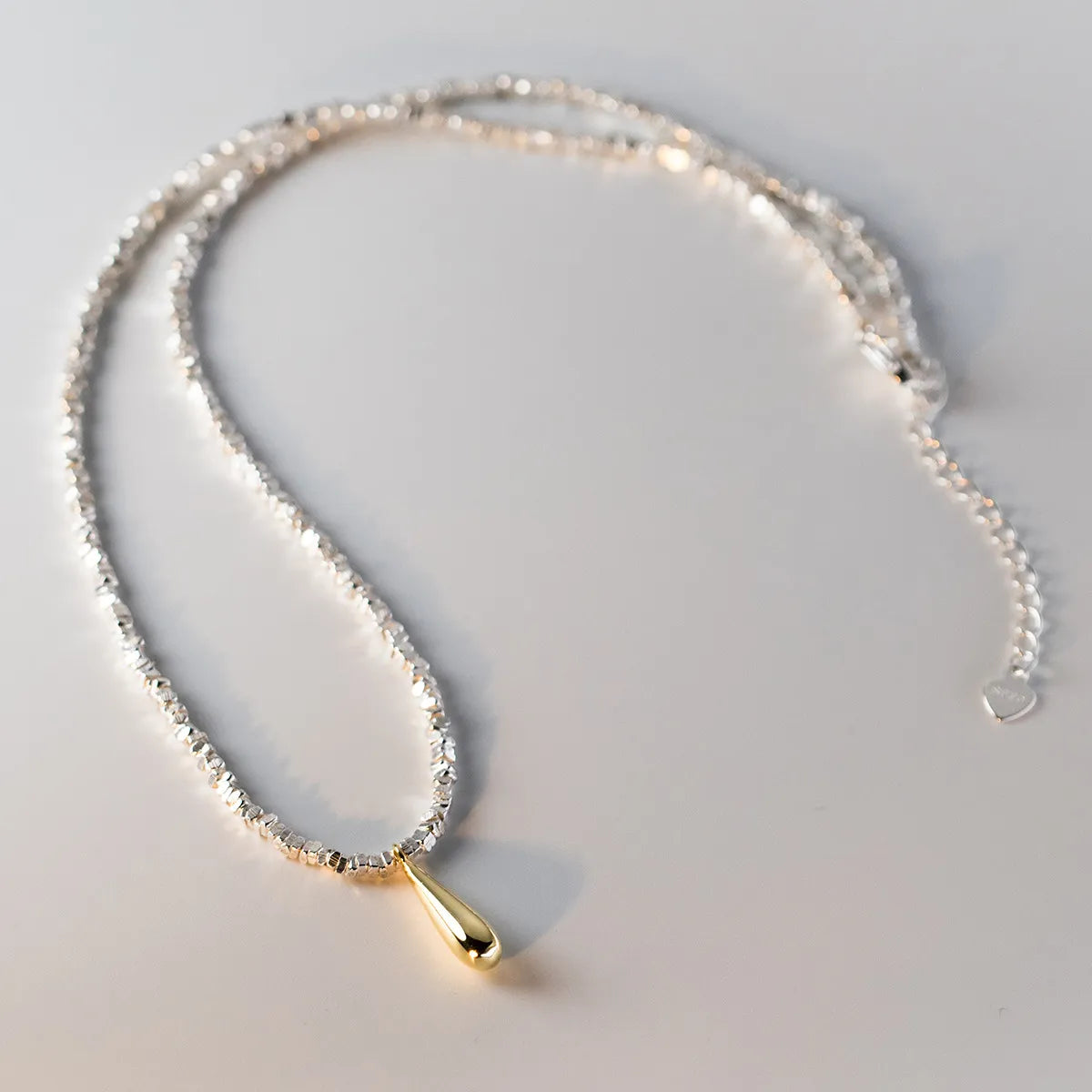 925 Sterling Silver Waterdrop Fashion Link Chain Necklace