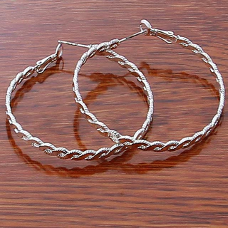 Orecchini in argento sterling 925, grandi orecchini a cerchio da 50 mm per donna, gioielli alla moda per matrimoni, fidanzamenti e feste