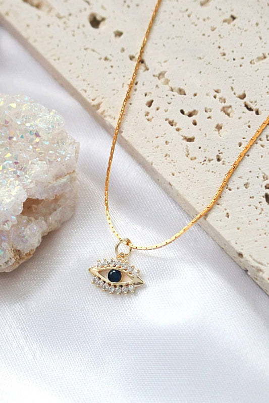 Collana mini con occhio malvagio da 24 carati