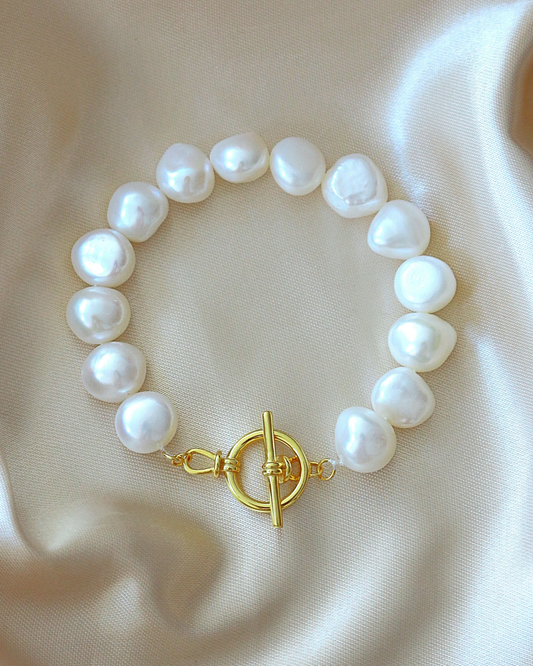 Bracciale in argento sterling 925 e perle d'acqua dolce barocche