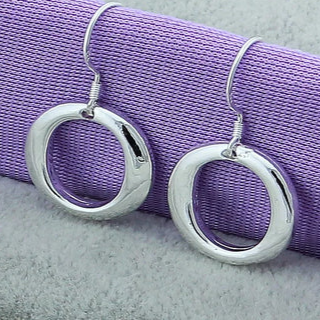 Orecchini pendenti rotondi in argento sterling 925 con cerchio, per donna, gioielli da matrimonio, fidanzamento, festa, moda