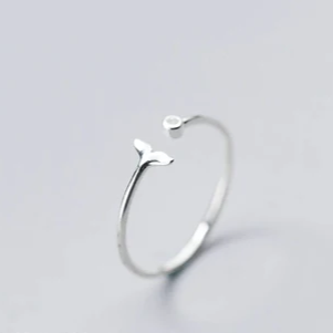 Ring for Women Shiny Zircon Cute Mermaid Tail Sterling Silver 925 Ring Fine Jewelry